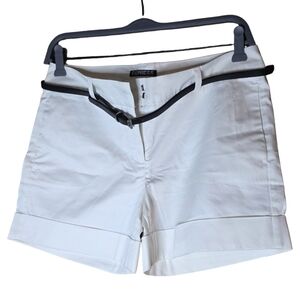 Express White Cuffed Cotton Blend Shorts Size 4 – 9" Rise, 4" Inseam